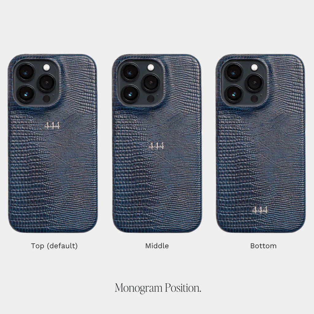 NAVY LIZARD TEXTURE PERSONALIZED SNAP CASE