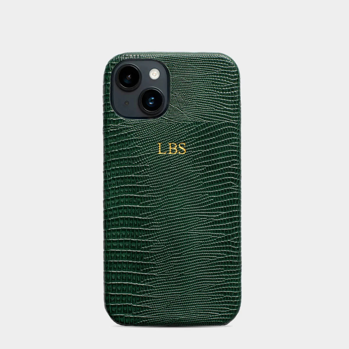 DARK GREEN LIZARD TEXTURE PERSONALIZED SNAP CASE
