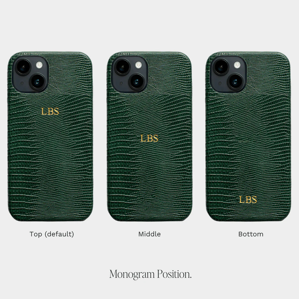 DARK GREEN LIZARD TEXTURE PERSONALIZED SNAP CASE