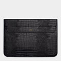 BLACK LIZARD TEXTURE PERSONALIZED LAPTOP SLEEVE WITH STAND