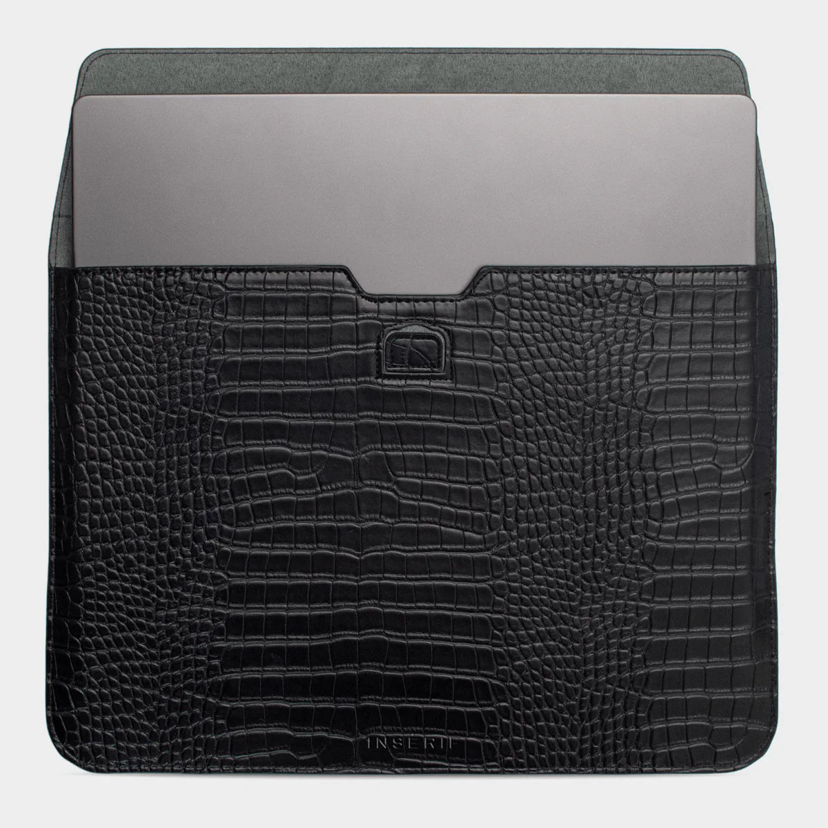 BLACK LIZARD TEXTURE PERSONALIZED LAPTOP SLEEVE WITH STAND