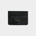 BLACK LIZARD LEATHER PERSONALIZED CARD HOLDER