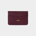 BURGUNDY PEBBLE LEATHER PERSONALIZED CARD HOLDER