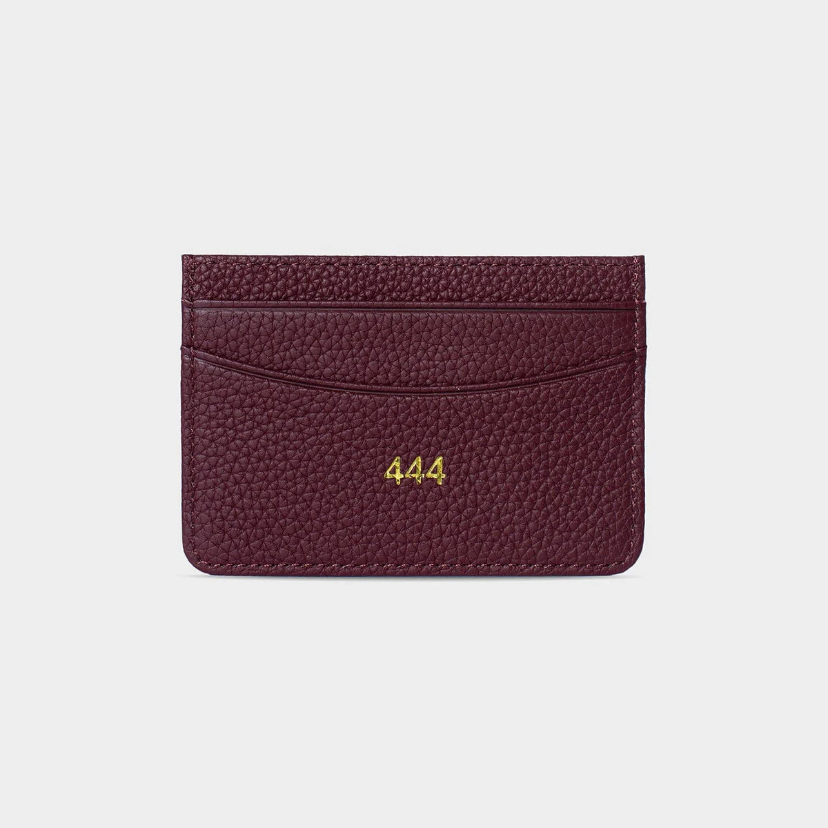 BURGUNDY PEBBLE LEATHER PERSONALIZED CARD HOLDER