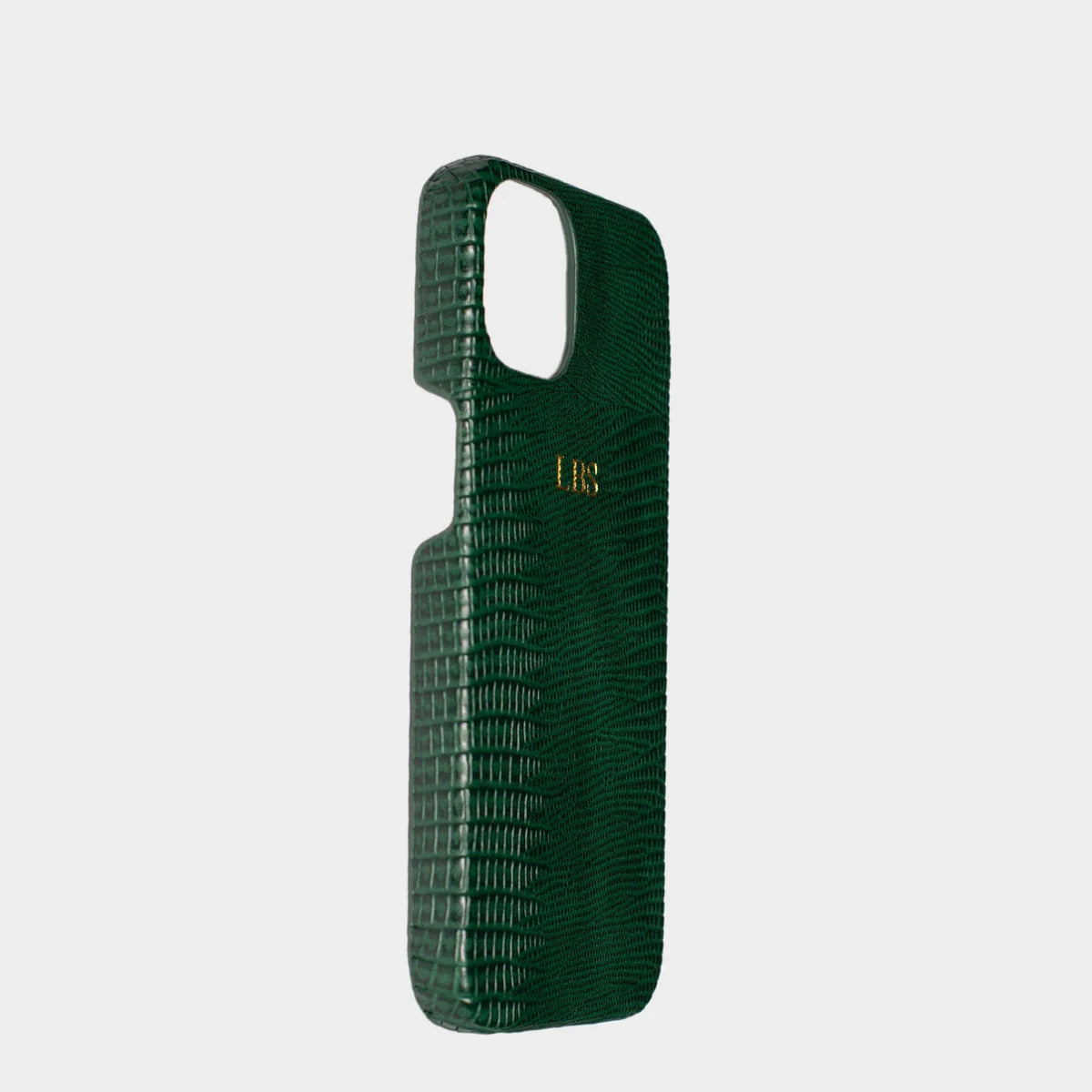 DARK GREEN LIZARD TEXTURE PERSONALIZED SNAP CASE