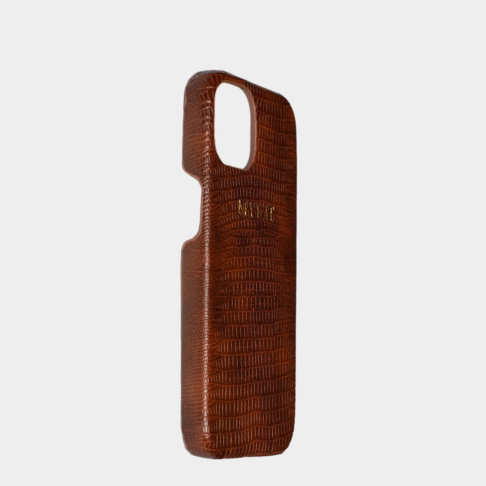 DARK BROWN LIZARD TEXTURE PERSONALIZED SNAP CASE
