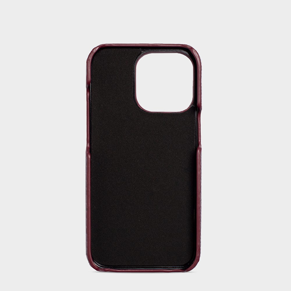 BURGUNDY LIZARD TEXTURE PERSONALIZED SNAP CASE