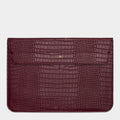 BURGUNDY LIZARD TEXTURE PERSONALIZED LAPTOP SLEEVE WITH STAND