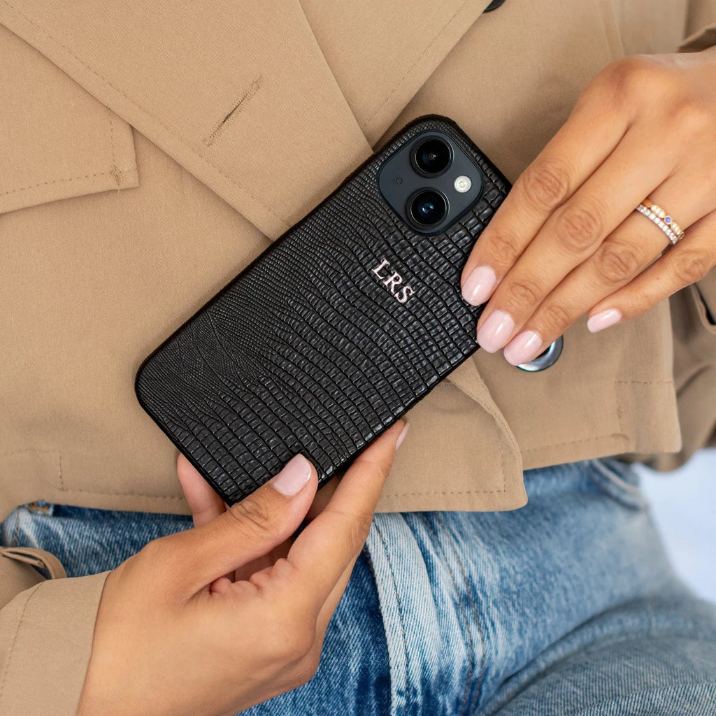 BLACK LIZARD TEXTURE PERSONALIZED SNAP CASE