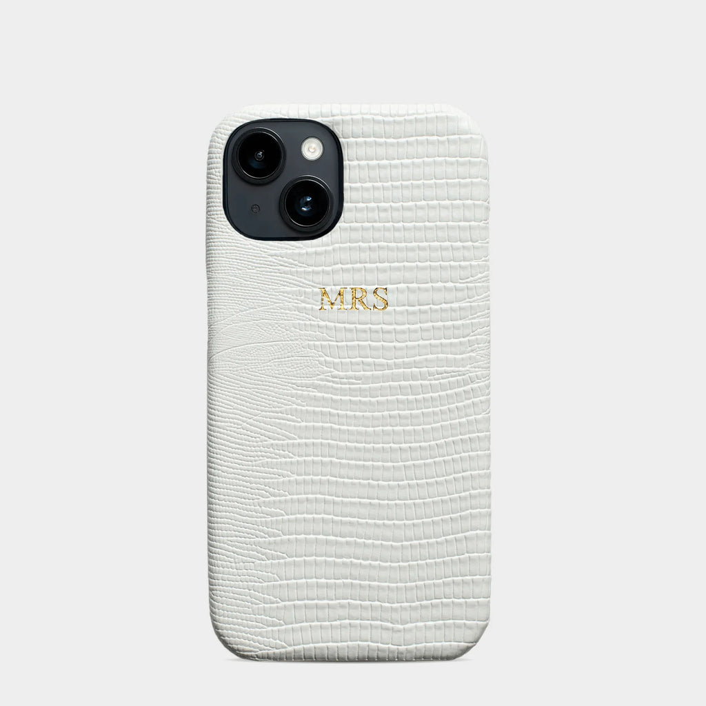 WHITE LIZARD TEXTURE PERSONALIZED SNAP CASE