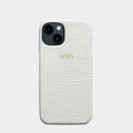 WHITE LIZARD TEXTURE PERSONALIZED SNAP CASE