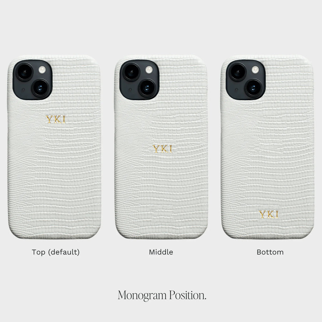 WHITE LIZARD TEXTURE PERSONALIZED SNAP CASE
