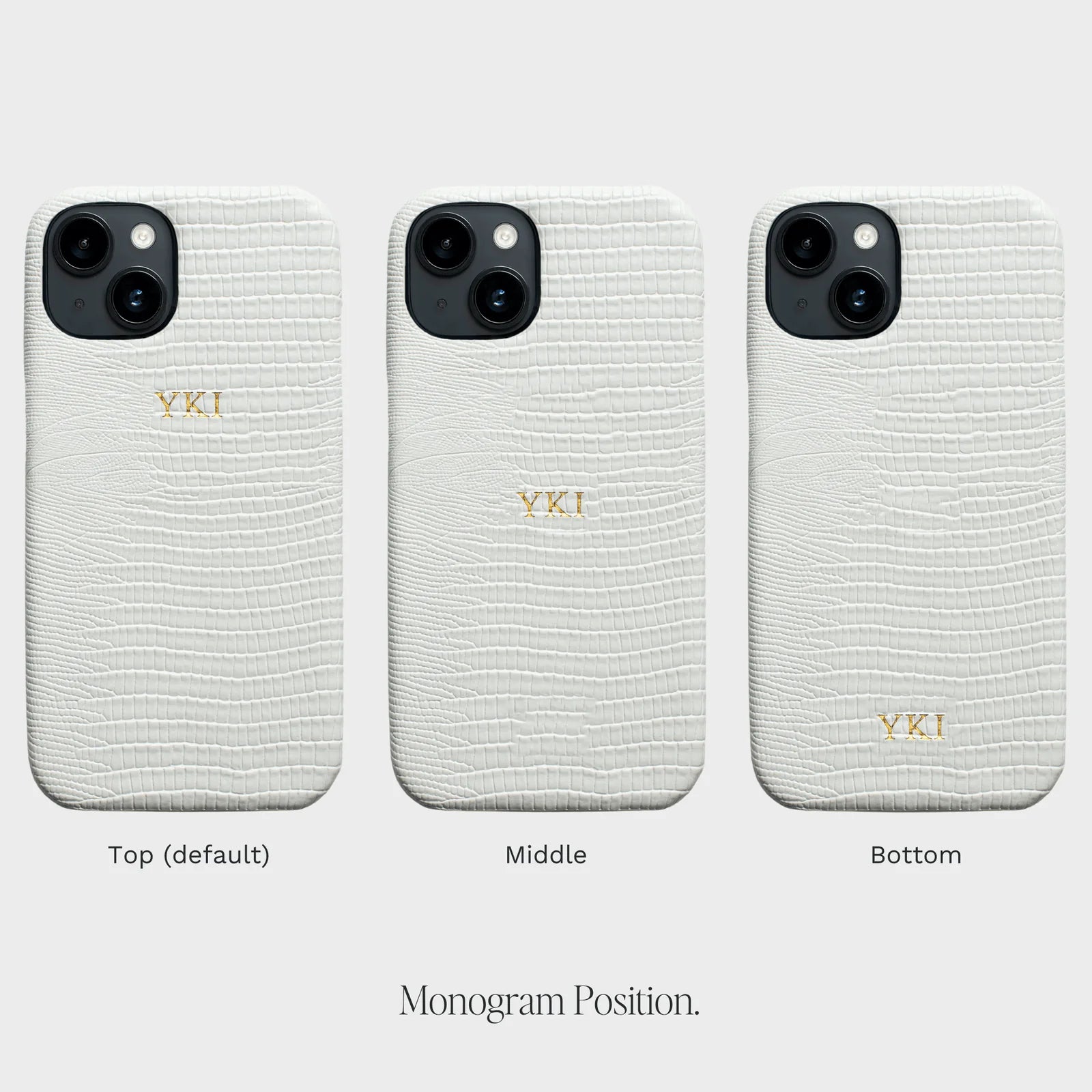 WHITE LIZARD TEXTURE PERSONALIZED SNAP CASE