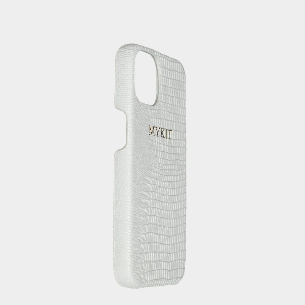 WHITE LIZARD TEXTURE PERSONALIZED SNAP CASE